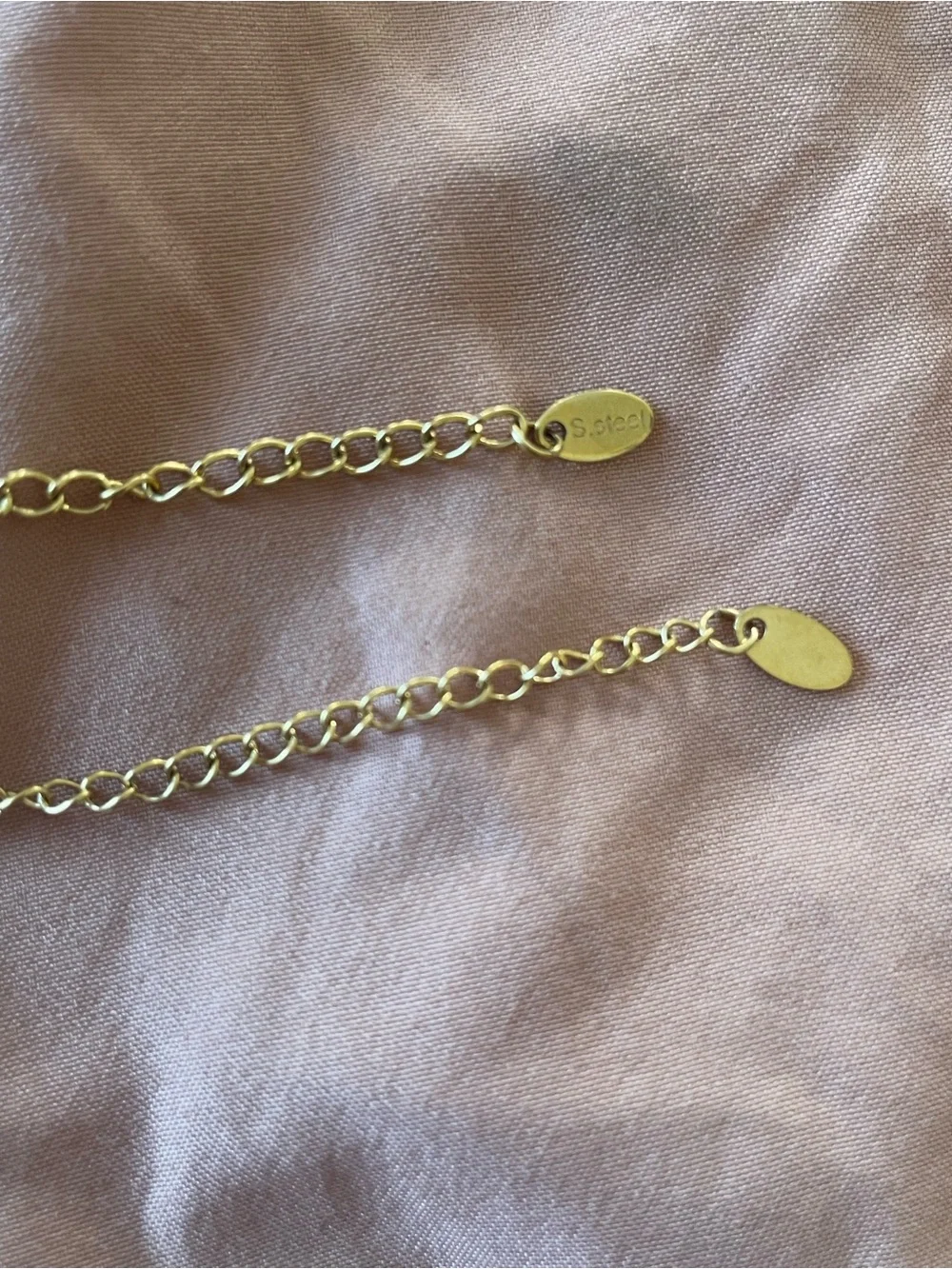 Gold-Tone Stainless Steel dainty bracelet pair